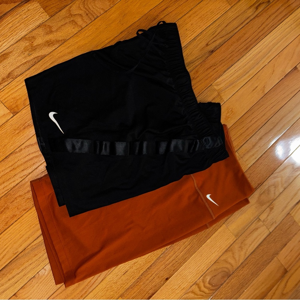 Nike Black & Rust Athletic Shorts Set